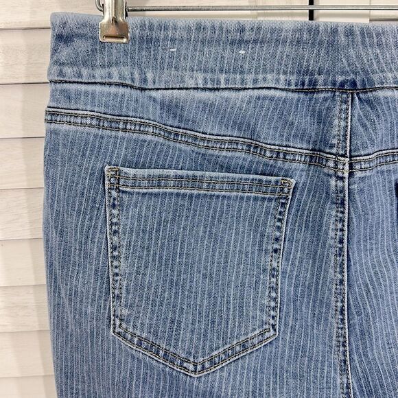 Chico’s Jeggings Size 2P (12P) Railroad Stripe Pull On - Picture 9 of 13